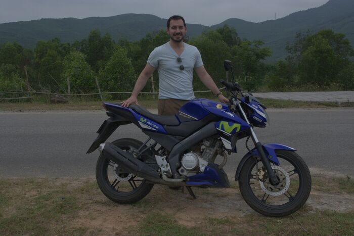 A rental bike in Vietnam. These small bikes are great fun!