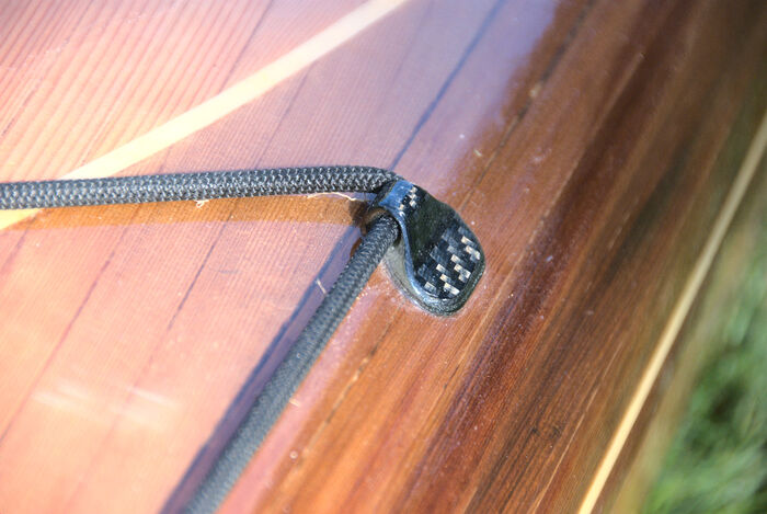 The hardware is made of the same carbon fiber used on the coaming and seat